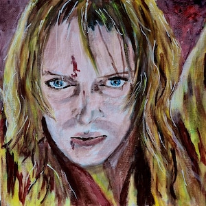 Digital download - The Bride from Kill Bill, Uma Thurman acrylic painting, digital download print