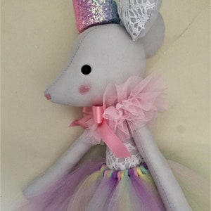 Birthday gift for girls, Ballerina Mouse Doll, Rag Doll, Cloth Doll, Ballerina Gift