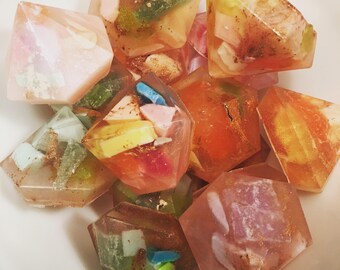Gem Soaps-SET OF 6-Keylime Essential Oil-Handmade Soap, keylime Soap, Glycerin Soap, Rock Soap