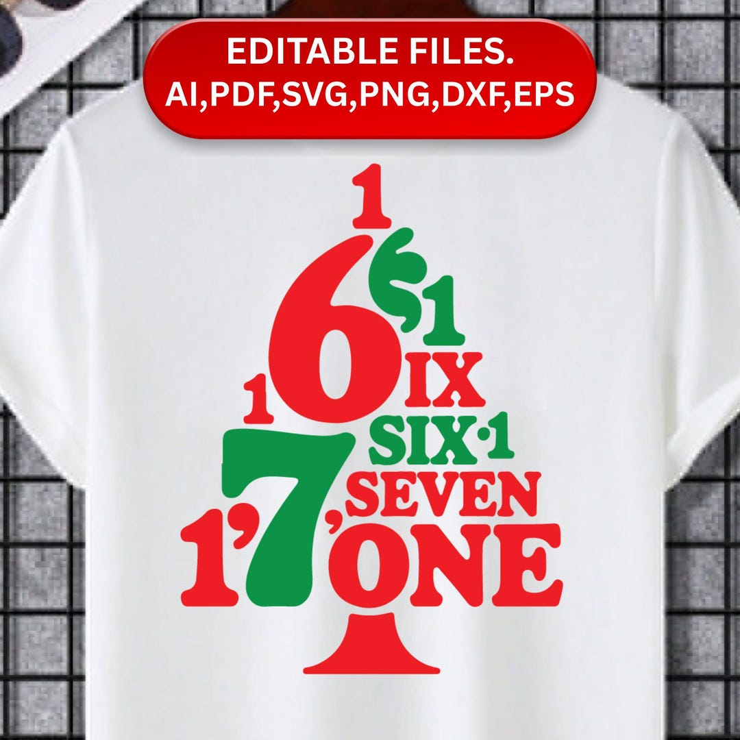 Árbol de Navidad Six Seven SVG PNG, Diseño de meme divertido (Descarga ...