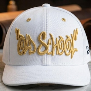 Old School 3D Puff Embroidery Design for Caps | Raised Script Streetwear Foam File