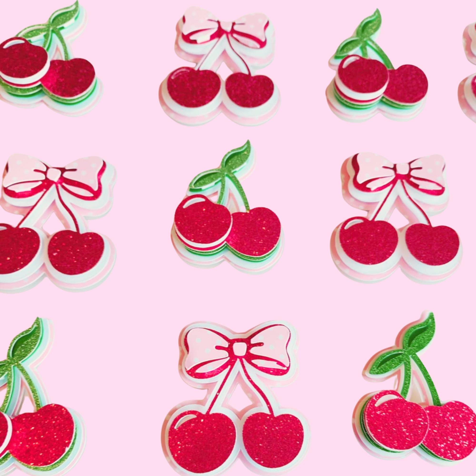 Double Cherry Cake Topper and Cupcake Toppers - Etsy