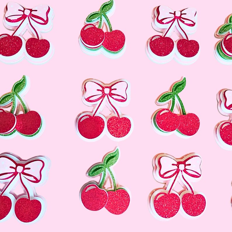 Double Cherry Cake Topper and Cupcake Toppers - Etsy