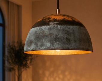 Lámpara de techo rústica de cobre hecha a mano para casa de campo - Lámpara de techo empotrada para cocina, baño, cabaña o casa de campo.