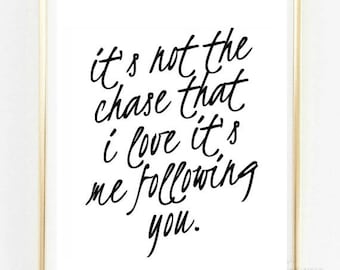 No es la persecución que la amo ha mi le tiro tambor corazón The Avett Brothers Letras Descargar Instant arte imprimir varios tamaños