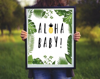 Aloha Baby  Instant Download art print multiple sizes