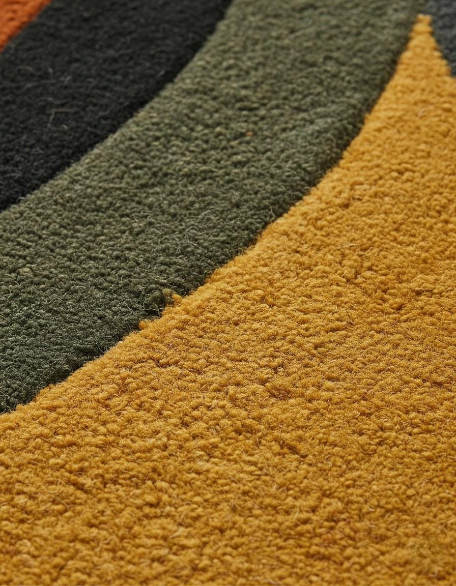 Mid-century Modern Retro Wave Rug | Colorful Scandinavian Area Carpet ...
