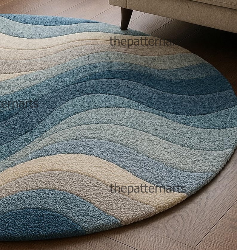 Wave Rugs Hand-tufted Wool Rug – Modern Ocean Wave, Coastal Decor - Etsy