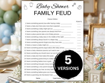 Baby Shower Family Feud Game – Fun Baby Shower Activity, Baby Feud Game Printable, Friendly Feud Party Game PDF