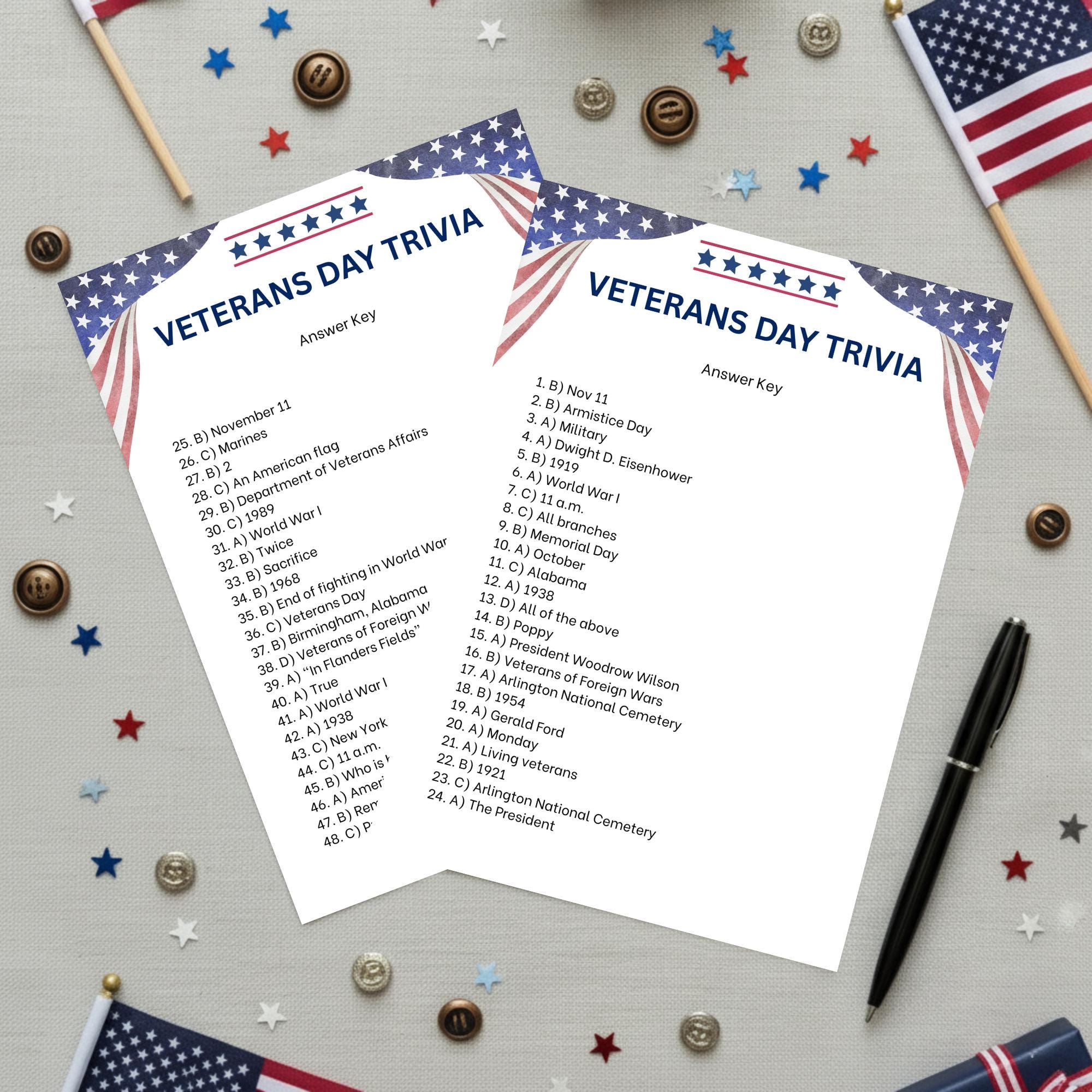 Veterans Day Trivia | Patriotic USA & Military Quiz Game | Veterans ...