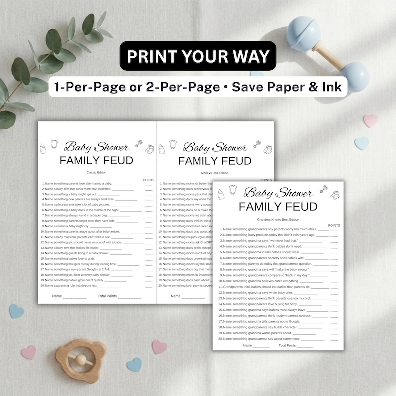 Baby Shower Family Feud Game – Fun Baby Shower Activity, Baby Feud Game Printable, Friendly Feud Party Game PDF image 7