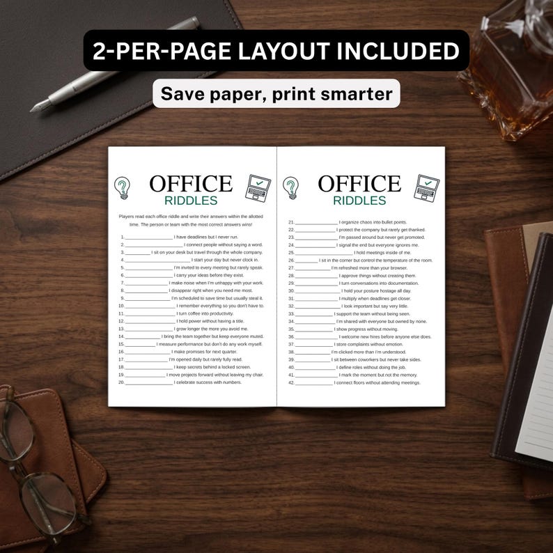 Office Riddles Image Office Riddles Game Printable, Team Building Activity, Office ...