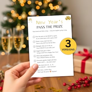 New Years Pass the Prize Game – Funny Left Right Game, Printable Pass the Gift Game, New Years Eve Game, Pass the Present, Instant Download