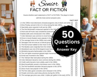 Fact or Fiction Game for Seniors | Retirement, Ice Breaker & Brain Games | Fun Senior Games for Groups and Family Events