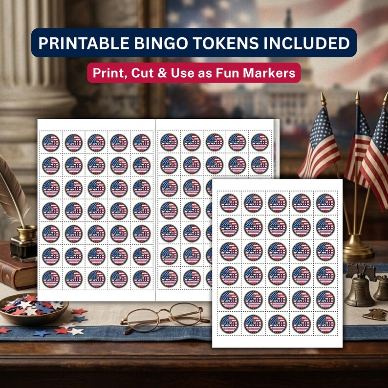 USA 250th Anniversary Bingo Game – 100 Unique Cards, Patriotic 4th of ...