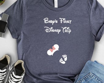 Disney Pregnancy T-shirt, Baby's First Disney Trip Gift for Expecting Mom