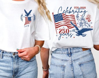 Custom Name 250th Anniversary Shirt, Front Back Print Tee, Personalized Family Reunion Gift