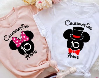 Custom Magical Anniversary Matching Shirts, 10 Years of Magic Couple Tees