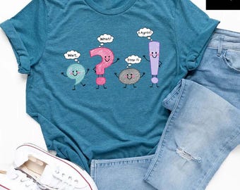 Punctuation Marks Shirt, Cute Grammar Teacher Gift Tshirt, Back to School Tee