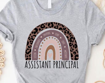 Assistant Principal Shirt, Retro Rainbow School Administrator Tee