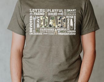 Handy Dad Shirt, Fathers Day Gift, Tool Word Collage Tee