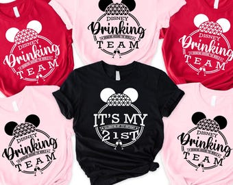It's My 21st Tee,Celebrating My 21st Birthday Team Shirt,21st Birthday Birthday Crew Shirts,Disney Drinking Team Tee,Custom Birthday Shirts
