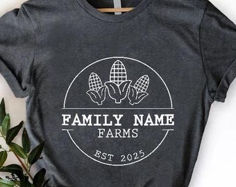 Personalized Family Name Farm T-Shirt, Custom Corn Farmer Tee