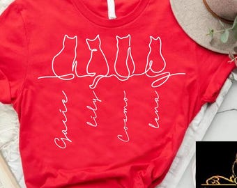 Custom Cat's Name Shirt, Cat Lover Tee, Valentines Day Gift