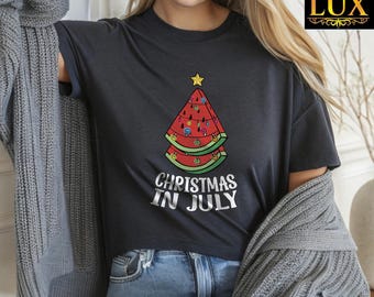 Santa Summer Tshirt, Summer Christmas Gift, Xmas In July Tee, Christmas 2026