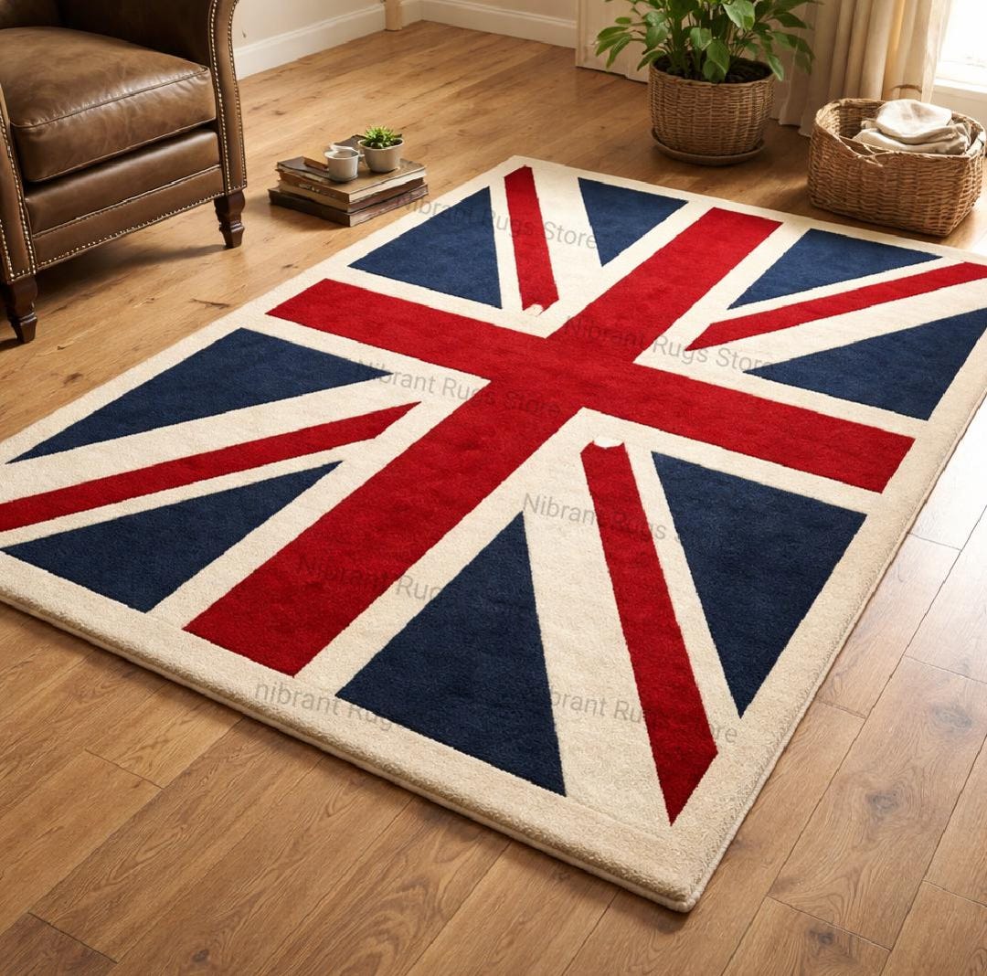 Union Jack Rugg Hand Tufted Union Jack Wool Rug | British Flag Carpet - Etsy