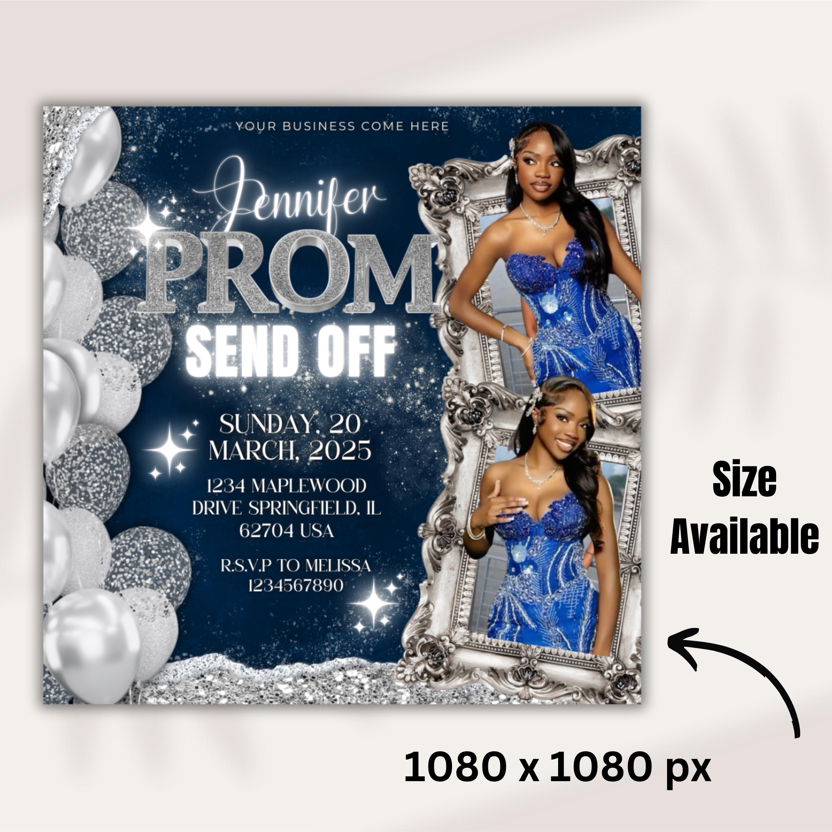 Instant Prom Design Prom Send off Flyer, DIY Prom Flyer, Prom Canva Template, Prom Send Off ...