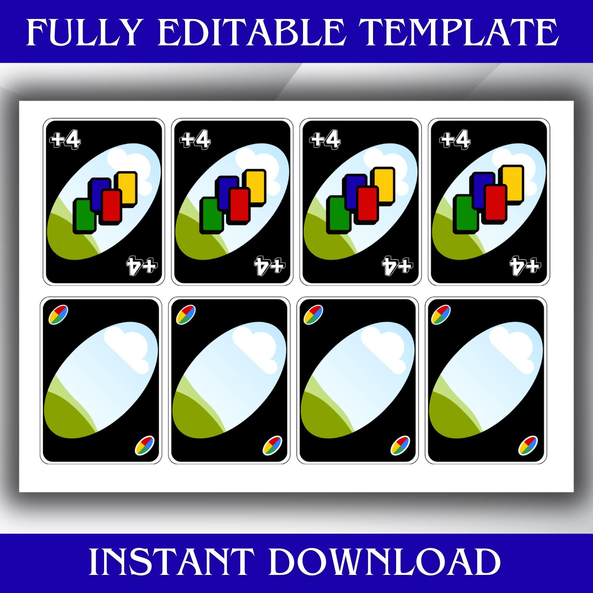 Uno Card Template Editable Canva Playing Card Template Printable Blank