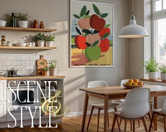 Scandinavian Kitchen Dining Frame Mockup PSD | Dove Grey Walls White Subway Tiles | Vertical White Frame | Mat No Mat Options | 209