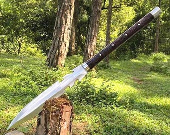 Custom Handmade Viking Spear Sword | Carbon Steel Hunting & Camping Blade