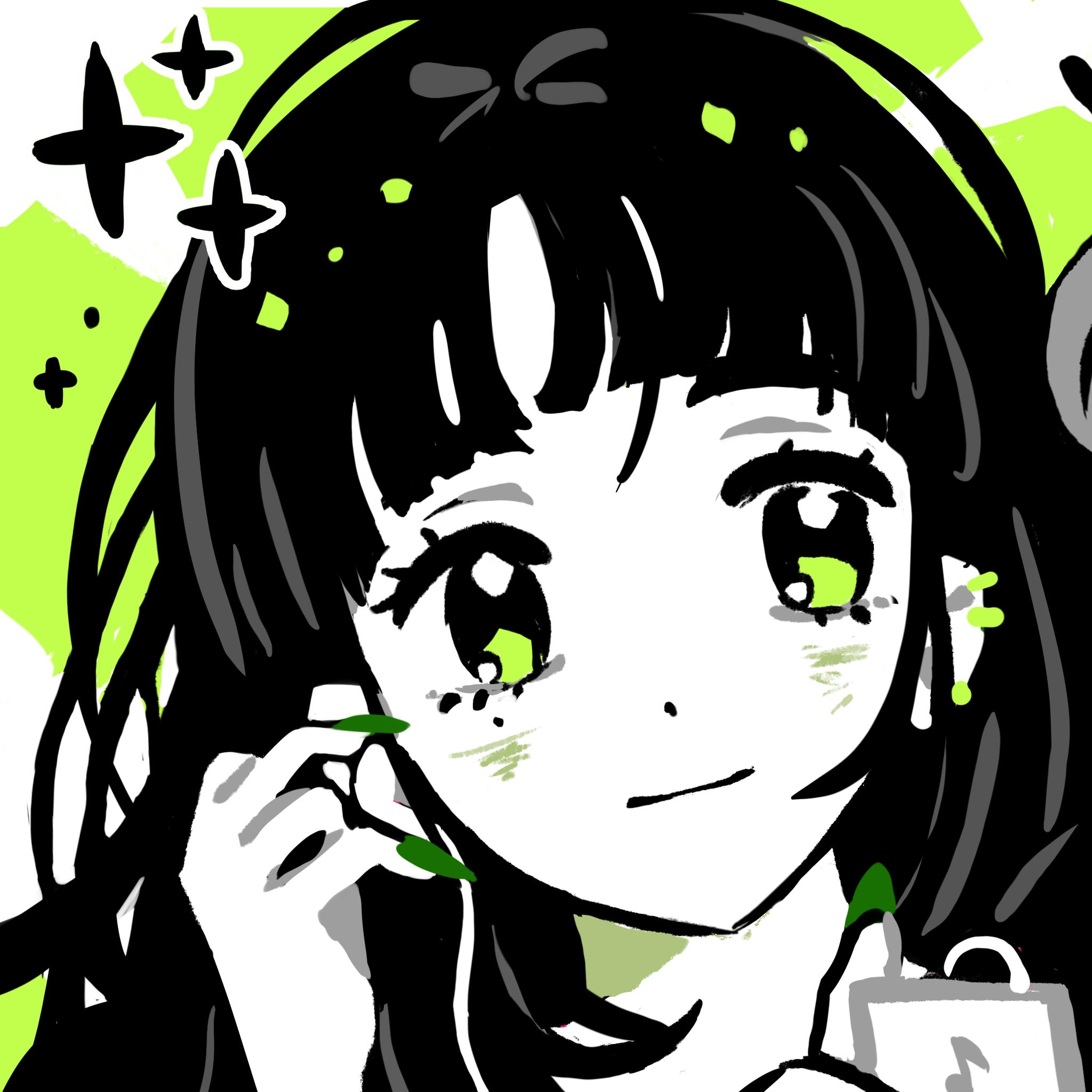 Green Yuri Mitsuki Print ( the Guy She Was Interested in Wasn't a