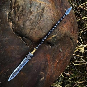 Hand-Forged Hunting & Fishing Spear with Leather Sheath – Camping And Gift-Ready