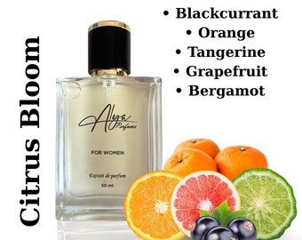 Perfume Citrus Bloom 50 ml, aroma floral natural de larga duración, fragancia cítrica