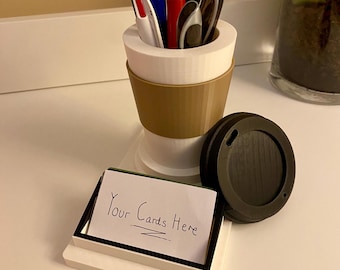 Coffee Themed Desk Organiser | Card, Tip & Accessory Holder | 3D Printed