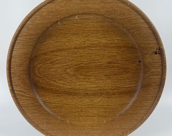 Handgedrechselte Holzplatte aus massivem Eichenholz