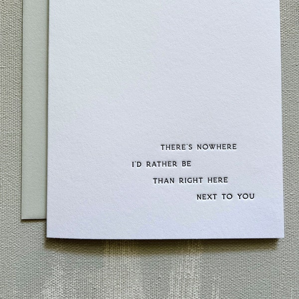 next to you letterpress card