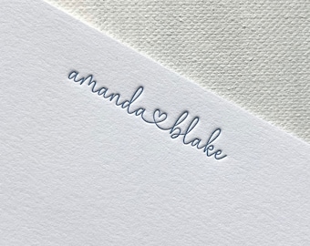 custom letterpress personal stationery cards