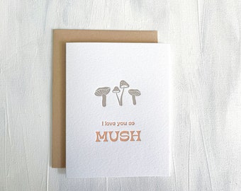 I love you so mush letterpress card