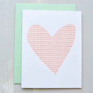 xo heart letterpress card - 3 pack