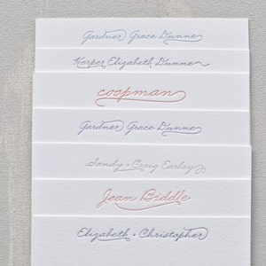 Papeterie personnelle personnalisée en typographie // lot de 40
