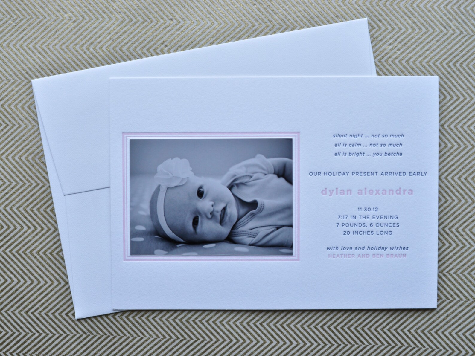 Letterpress Birth Announcements Etsy