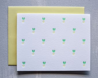 pineapple letterpress card