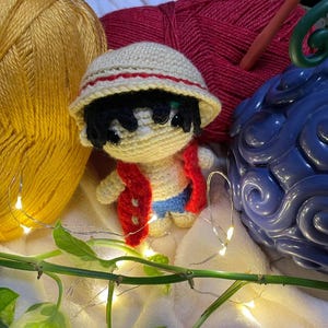 One Piece Crochet Doll – Handmade Amigurumi Luffy Toy