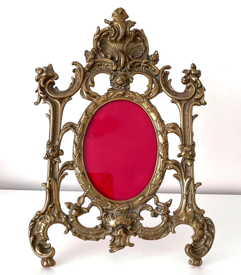 Vintage Brass Rococo Picture Frame, Ornate Italian Baroque Style - Etsy