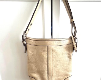 Vintage Coach Holiday Patchwork Shoulder Bag Brown Leather W/ Bag