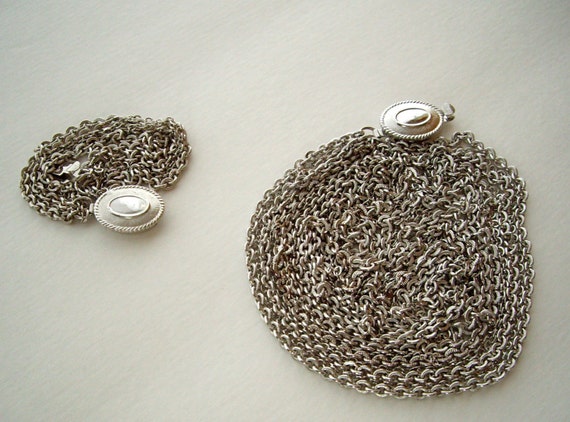Vintage Avon Silver 7 strand chain necklace 5 str… - image 4